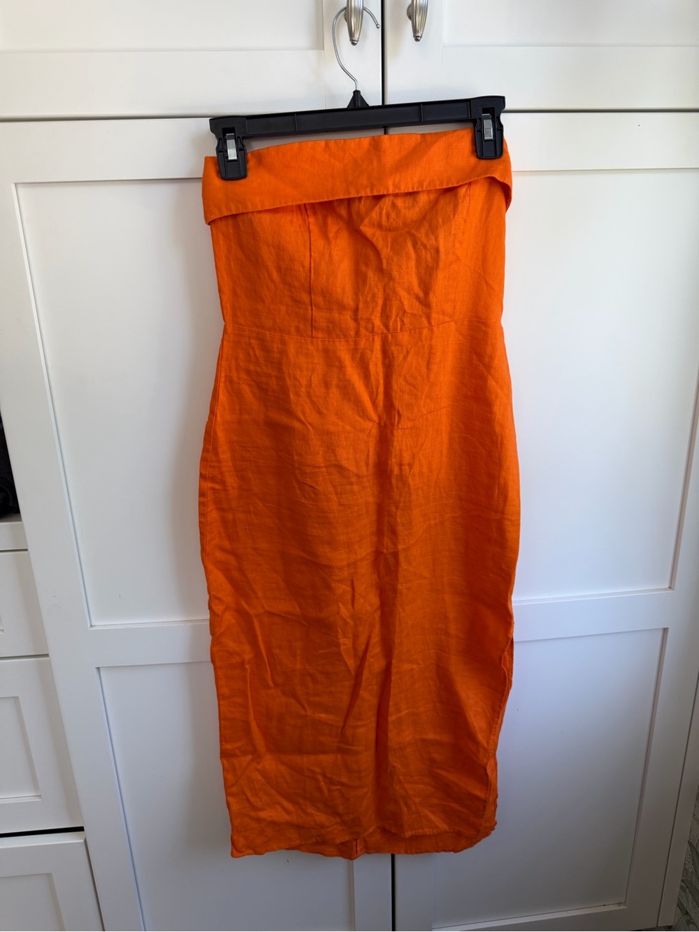 Strapless Orange Dress
